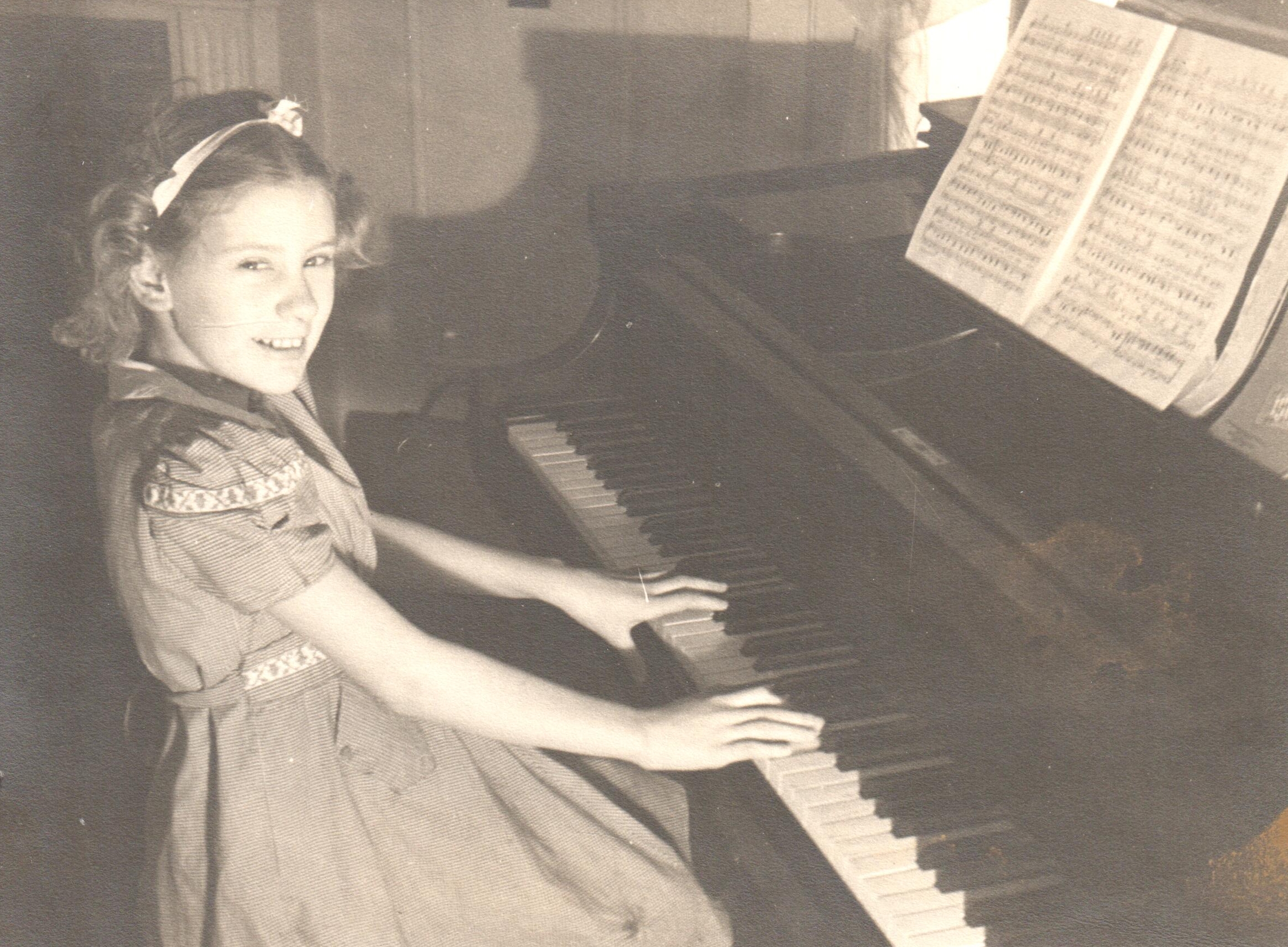 Pretending to play the piano