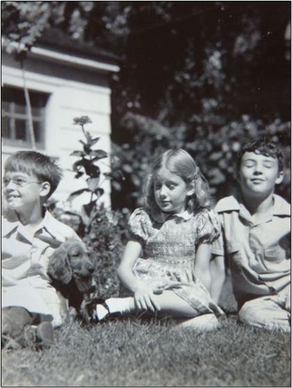 Sandy, Mickey the puppy, me and Ted